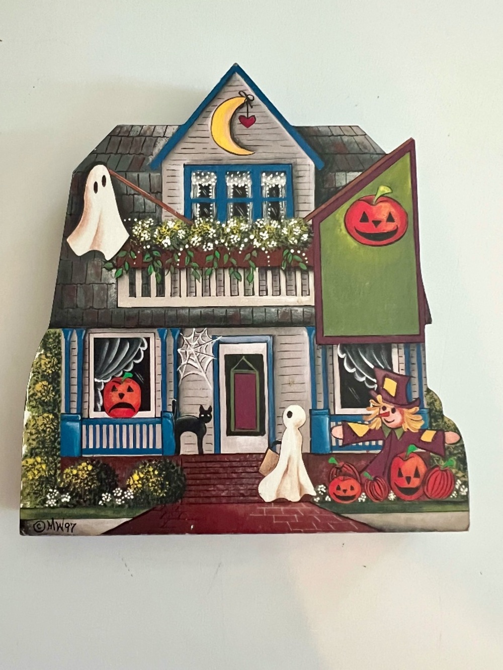 VINTAGE Brandywine Woodcrafts Halloween House – Haunted House Shelf Sitter 🎃👻